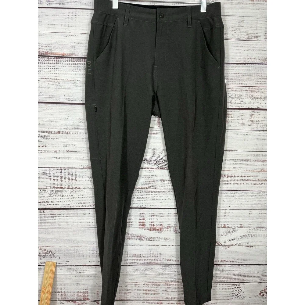 BYLT Kinetic Pant 2.0 Pants Mens 32 Gray Performance Stretch Casual Work
